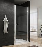 AQUABATOS® 75 x 195 cm Duschtür Nischentür Duschabtrennung Pendeltür Drehtür Schwingtür Dusche Duschwand Glas Duschtrennwand aus 6mm ESG Echtglas mit Nano Beschichtung