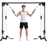 SPORTNOW Kabelzug Kraftstation für Zuhause Cable-Crossover Maschine, Steckgewichte bis 50kg belast pro Seite, Kabelzugstation mit Griffen, freistehend Kabelzugturm für Übungen Homegym 245 x 207 cm