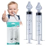 PORTENTUM 2 Stück Baby Nasendusche 10ml, Wiederverwendbare Nasenreiniger, Nasenspülung Kinder Tragbares, Nasenreinigungs, Nasenwaschreiniger, Sicherer und Komfortabel