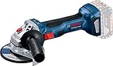 Bosch Professional 18V System Akku Winkelschleifer GWS 18V-7 (125 mm Scheiben-Ø, Schutzhaube, Zusatzhandgriff, Aufnahmeflansch, Spannmutter, ohne Akkus und Ladegerät, im Karton)