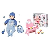 Baby Annabell Baby Alexander, weiche Puppe mit 8 Funktionen & Lunch Time Tisch, Puppenstuhl und Tisch mit Licht-und Soundeffekten