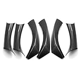 DamFFoMwk Auto-Innentürgriff-Zugabdeckung, Carbon-Stil, dekorativ, 6 Stück, kompatibel mit 3er-Serie E90 E91 316 318 320 325 328i 2004 2005–2012(RHD carbon texture)