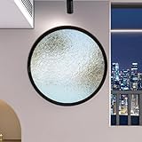 Zentralachsendrehbares Fenster Rund Aluminiumlegierung Gewelltes Hartglas Küchen- Und Wohnraumdekorationsfenster Für Schlafzimmer Und Badezimmer (schwarz Durchmesser 23.6'/31.5')