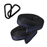 ibasenice Hängematten Aufhängeset mit Verstellbaren Baumgurten und Robusten Seilen Ringe Gurte Inklusive Stahlkarabiner und Tragetasche für Camping Wandern Outdoor Geeignet