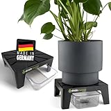 DrainMaster® Blumentopf Untersetzer 24x24cm - Einzelset inkl. Ablaufwanne - Pflanzuntersetzer eckig Blumen Pflanzen Drainage Indoor/Outdoor - Ideales Zubehör für Growzelt - Made in Germany