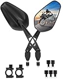 SUPAREE Motorrad Rückspiegel E Geprüft Motorrad Klappspiegel Offroad Spiegel motorrad 360° Drehbar mit Rechtsgewinde und Linksgewinde Kompatibal für Scooter Roller ATV