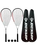 Dunlop Biotec X-Lite Squashschläger x 2 + Schlägerhülle (2) + 3 Squash-Bälle (Verschiedene Optionen) (Biotec Max)