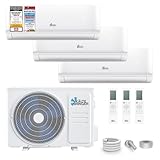 Kältebringer Multisplit Klimaanlage 3 Innengeräte - 27000 BTU - 7,9 kW - Inverter Klimagerät mit Heizfunktion, WiFi und App - sehr leise & energiesparend - Kühlen, Heizen, Lüften, Entfeuchten