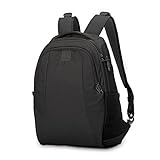 Pacsafe Metrosafe LS350 Nylon Rucksack mit Anti-Diebstahl Details für Damen und Herren, Daypack mit Diebstahlschutz, Tasche mit Sicherheits-Features, 15 Liter, Schwarz/Black