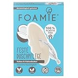 Foamie Festes Duschgel mit Kokos & Kakaobutter Öko-Test Sehr Gut, Duschpflege Intensive Feuchtigkeit mit Massage-Effekt, Feste Dusche 100% Vegan, Plastikfrei, 80g