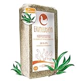eivolution Hanfeinstreu mit Eukalyptus 14 KG - Für Hühner, Nager wie Meerschweinchen und Kaninchen & Pferde - Extrem Saugfähig - Staubarm - Für EIN gutes Stallklima