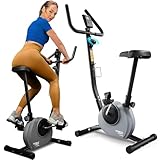 TREX SPORT Heimtrainer Fahrrad TX-250MB JOLT | Mechanisches Fitnessbike | Fahrrad für zuhause bis 100kg mit Pulssensor, 5 Sitzhöhen, stabil | Grau