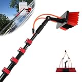 Teleskop-Fensterreinigungsstange mit verstellbarem Bürstenkopf, ausziehbares Reinigungswerkzeug mit Wasserzufuhr, für Sonnenkollektoren, Dachfenster und HighComplete Reinigungsset
