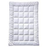 billerbeck Bettdecke S20 UNO - Ganzjahresdecke – 135 x 200 cm – AIRFILL - Hohlfaser-Füllung, Baumwollbezug mit Aloe-Vera-Veredelung, Weiß