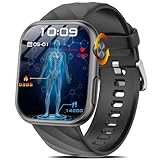 Marsyu 2025 Neue Smartwatch EKG+HRV/Harnsäure/BMI Herren Damen 1,97' AMOLED Gesundheitsuhr mit Telefonfunktion 24H Herzfrequenz SPO2 Blutdruck Körpertemperatur ΒΙυtｚυcker Schlafmonitor Fitnessuhr