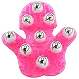 Nettoppo Handfläche Geformt Massage Handschuh Körper Massage Gerät Mit 9 360 Grad Roller Metall Roller Ball Schönheit Körper Pflege (Rosa)