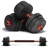 Trintion Dumbbell Set, 2-in-1 Adjustable Dumbbell & Barbell, Standing & Hanging, Fitness Strength Training for Home, Men & Women (10 Kg)