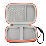 GLFLOW Tragbares Festplattengehäuse für Rugged 1TB 2TB 4TB 5TB, EVA-Schutzhülle mit Netztasche und abnehmbarer Handschlaufe, Schwarz Orange