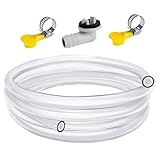 MoSundi Tragbares Klimaanlagen-Ablaufschlauch-Set, 3 m x 1,5 cm, mit Anschluss und Klemme für Fenster-Wechselstrom- und Mini-Split-Einheiten, transparent