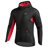 ROCKBROS Fahrradjacke Herren Winter Radjacke Winddicht Atmungsaktiv Thermo Softshelljacke für Radfahren, Wandern, Laufen