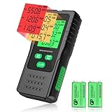EMF Messgerät 3-in-1, YOJOCK tragbarer Strahlungsdetektor für EF, MF & RF Signale, inkl. zusätzlicher Batterie und deutscher Anleitung EMF Strahlungsmessgerät für Zuhause, Büro und Outdoor (Grün)