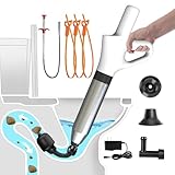 Rohrreiniger Druckluft Elektrisch Abflussreiniger Pumpe Pressluft mit Luftdruckanzeige Rohrreiniger Rohrreinigungspumpe Druckluft 3 in 1 Toilettenkolben für Dredge Toilette/Waschbecken/Badewanne