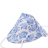 TubeRoo FFP2 Maske Bunt mit Muster Motiv Korallen 10 Stück M10 farbig Farbton blau hellblau weiß, weiche Ohrschlaufen, Versand aus Deutschland, Atemschutzmaske, Mundschutz-Maske für Frauen, Damen