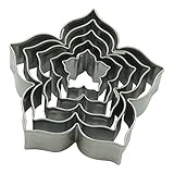 BekkiB - 5er-Set Ausstecher 'Blume'- 5 Größen - Spülmaschinengeeignete Blütenausstecher aus Edelstahl - Zum Backen für Plätzchen & Linzer Augen - 7528