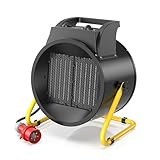 DAHTEC Heizlüfter 9000 Watt Keramik Heizstrahler Elektroheizer Bauheizer Bautrockner mit Thermostat Heizgerät mit 3 Heizstufen für Baustellen, Hausgebrauch, Werkstatt,Garage