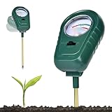 Homcoice Boden pH Messgerät, 3-in-1 Boden Feuchte/Fruchtbarkeits/pH Tester Gartenwerkzeug für Pflanzenpflege(Keine Batterie erforderlich)