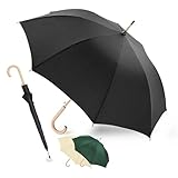 LANGENBERG Stockschirm Sturmfest aus hochwertigem Bambus - Großer Regenschirm mit Ø105 cm Spannweite und automatischer Öffnung - Stockschirm Herren und Damen - Stockregenschirm (Schwarz)