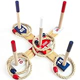 Holz Ringwurfspiele, Premium Quoits Gartenspiel Set, Wurfspiel (Modern)
