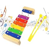 Kinder Xylophon,Bunt Xylophon für Kinder Mit 2 Schlägel,Glockenspiel Holz Musikinstrumente,Glockenspiel Holzspielzeug,Xylophon Glockenspiel Holz,Baby Schlaginstrument,Baby Schlaginstrument mit Mallet