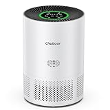 Luftreiniger Allergiker, HEPA Luftfilter gegen Schimmel, Staub und Tierhaare 185m³/h CADR bis zu 0,3 µm für bis zu 110m² Schlafzimmer, Luftqualitätsanzeige, Auto-Modus, 3 Geschwindigkeiten, 25dB