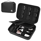 Boobowl Haarschneider Tasche für Clipper und Zubehör, Men Hair Trimmer Box, Portable Clipper Aufbewahrungshalter für Haarschneiden, Guard Grooming Kit und Barbers Zubehör (Nur Tasche) -Schwarz