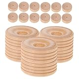 FUNNETOYU 20 Stück Teiliges Holzräder für DIY Holzhandwerk Naturbelassene Wagenräder mit Bohrung für Holzbaukästen und Kreative Bastelprojekte