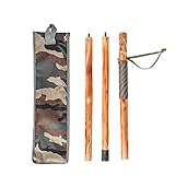 FOREST PILOT 3 Stück Abnehmbarer Gehstock aus Tannenholz zum Wandern mit Adlerschnitzerei 121,9 cm