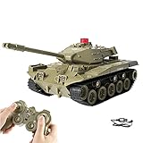 WEECOC RC Tank Military Truck Vehicle RC Car 2,4 GHz Radio Control Military Combat Tank Toys 270° Rotation Reality Sounds a Good Gift for Boys