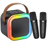 CUTEEEE Karaoke Maschine Kinder mit 2 Mikrofonen kabellos, Bluetooth Mikrofon Kinder mit Stimmveränderung, Geburtstags Jungen 4–12 Jahre, Ideal für Familienfeiern & Partys