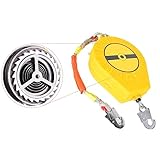 Höhensicherungsgerät Absturzsicherung 10m, Klettern Sicherungsgerät Einziehbar, Fallschutz Abseilgerät Sicherungsseil für Dach und Luftarbeiten, Absturzsicherung Maximale Belastung 150kg
