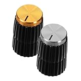TOGEVAL 4 Stück Robuste Kunststoff Drehknöpfe für Präzise Lautstärkeregelung für Audioanlagen Mixer und Schwarz Silber und Schwarz Gold