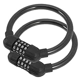 CORHAD 2 Stück Stelliges Zahlenschloss für Fahrrad Motorrad Scooter Verschleißfestes Mehrfachverwendbares Kabelschloss Multifunktionale Diebstahlsicherung für Mountainbike und Bike