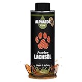 alphazoo Premium Lachsöl Hunde & Katzen 250 ml, Omega 3 & 6 Fischöl für Hunde - abgefüllt in Deutschland, Barf Öl, Fellpflege Hund