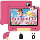 Whitedeer Tablet für Kinder – Tablet 10 Zoll Octa Core für Kinder mit 16 GB + 128 GB + 1 GB TF, WLAN 6/BT 5.3, Widevine L1, 5000 mAh, Kindersicherung, vorinstalliert, Kidoz, Rosa