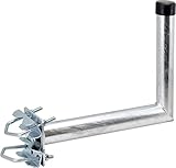 Satix SRH00101 Mastausleger Stahl An-Rohr-Halter für Satelliten-Schüssel, 40 cm feuerverzinkt
