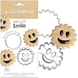 ScrapCooking - 2 Ausstechformen „Smile“ aus Edelstahl - Keks-Ausstecher mit Gesicht - Backset für Plätzchen, Tartelettes - Kinderfreundliches Backzubehör - 2112
