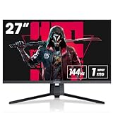 KOORUI 27 Zoll QHD Gaming Monitor 144 Hz, 1ms, DCI-P3 90% Farbumfangs, Adaptive Sync, (2560x1440, HDMI, DisplayPort) schwarz