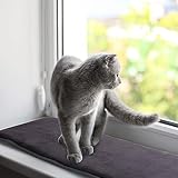 Pet Prime Katzen Fensterliege, Katzenbett Fensterbank, WARM Fensterbrett Katze, Katze Fensterbankauflage rutschfest, Cat Window Lounger, Matte für Fensterbänke, 90 x 28 cm, Weich & Maschinewaschbar