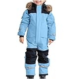 Sale Angebote Winteranzug Kinder Schneeanzug Kinder Winter Skianzug Einteilige Skijacke mit Kapuze Wasserdicht Winterjacke Warme Winteranzug Winddicht Skioverall für Jungen/Mädchen Oberbekleidung