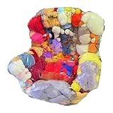 Knowlife Durchsichtiger Stofftier Sitz Aufbewahrung, 2-in-1 Spielzeughalter Sitzsack, Auslaufsicherer Kuscheltier Sitzsack für Innenbereiche, Kinderzimmer Wohnzimmer Spielzimmer